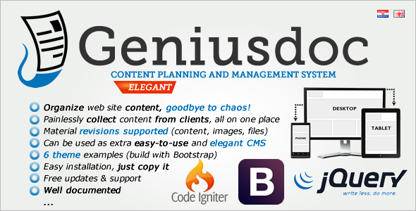 GeniusDoc - Content planning and management system